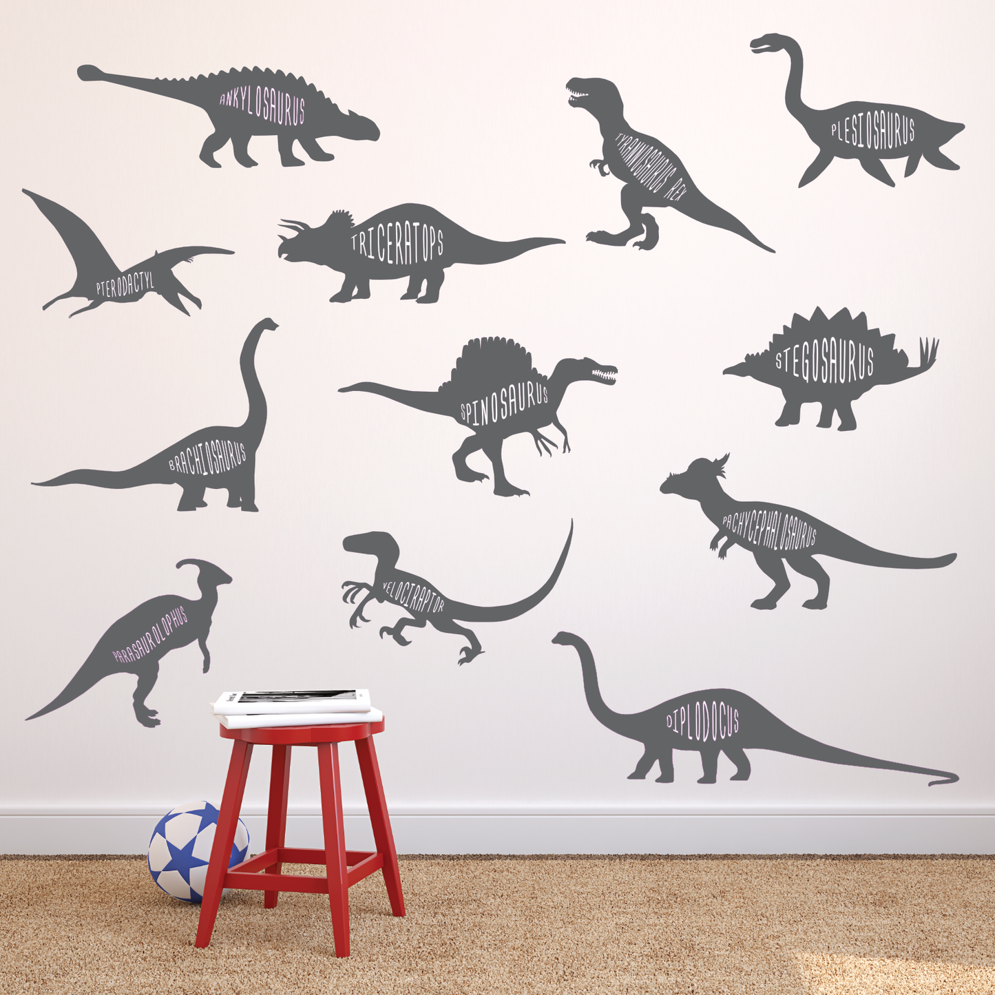 Dinosaur Vinyl Wall Graphics Set