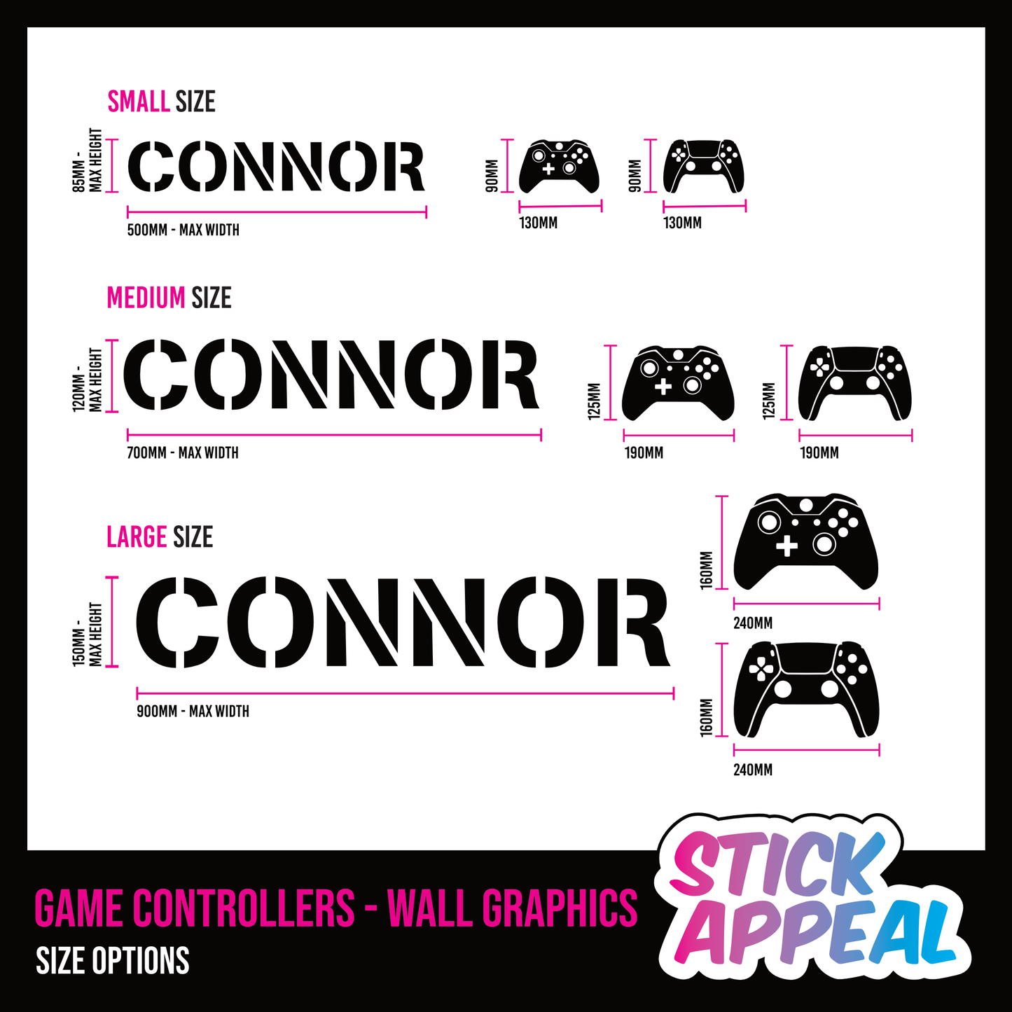 Game Controllers Vinyl Wall Graphic