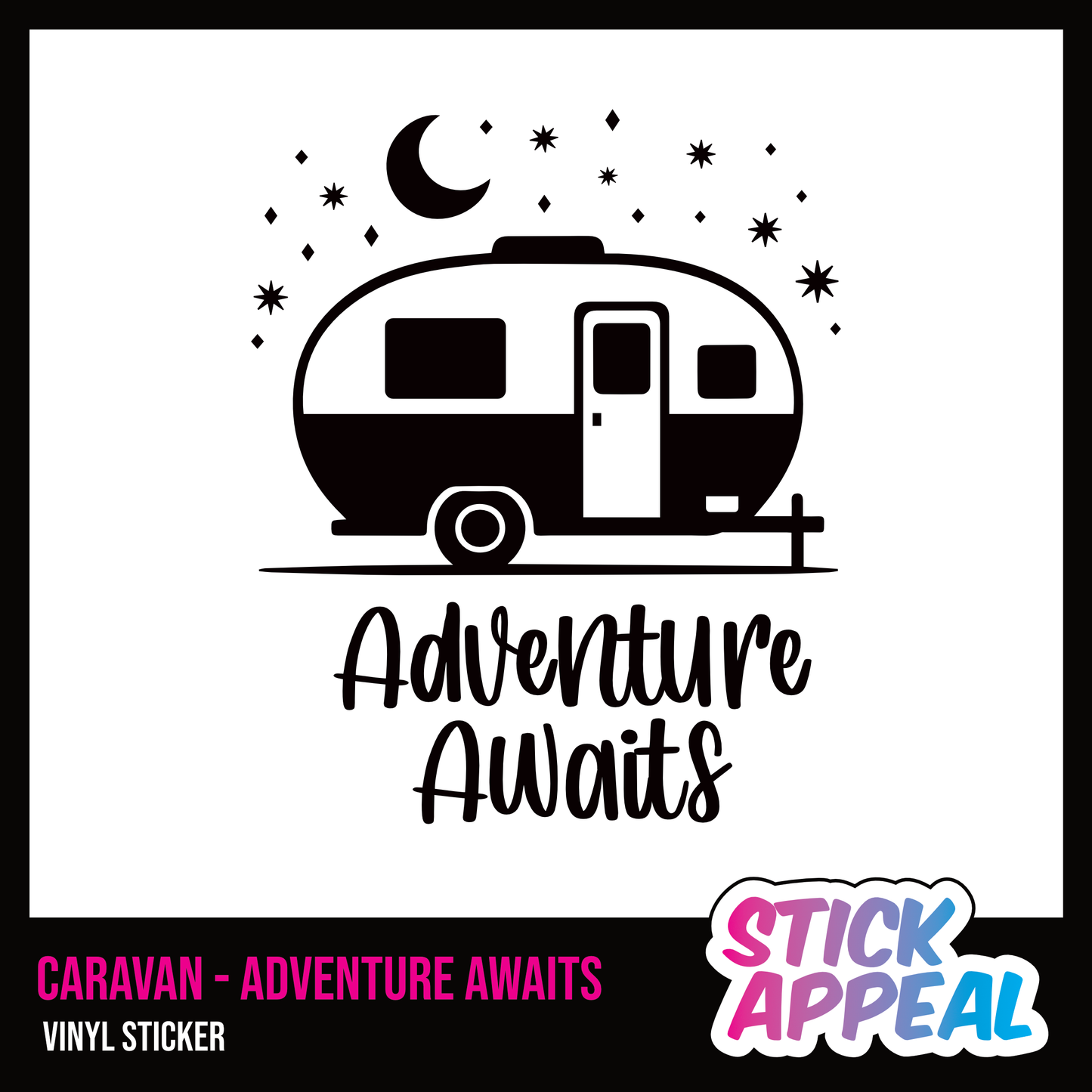 Caravan - Adventure Awaits Vinyl Sticker
