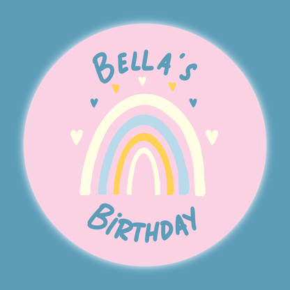 Rainbow - Party Stickers - Birthday