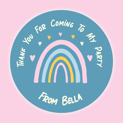 Rainbow - Party Stickers - Thank You