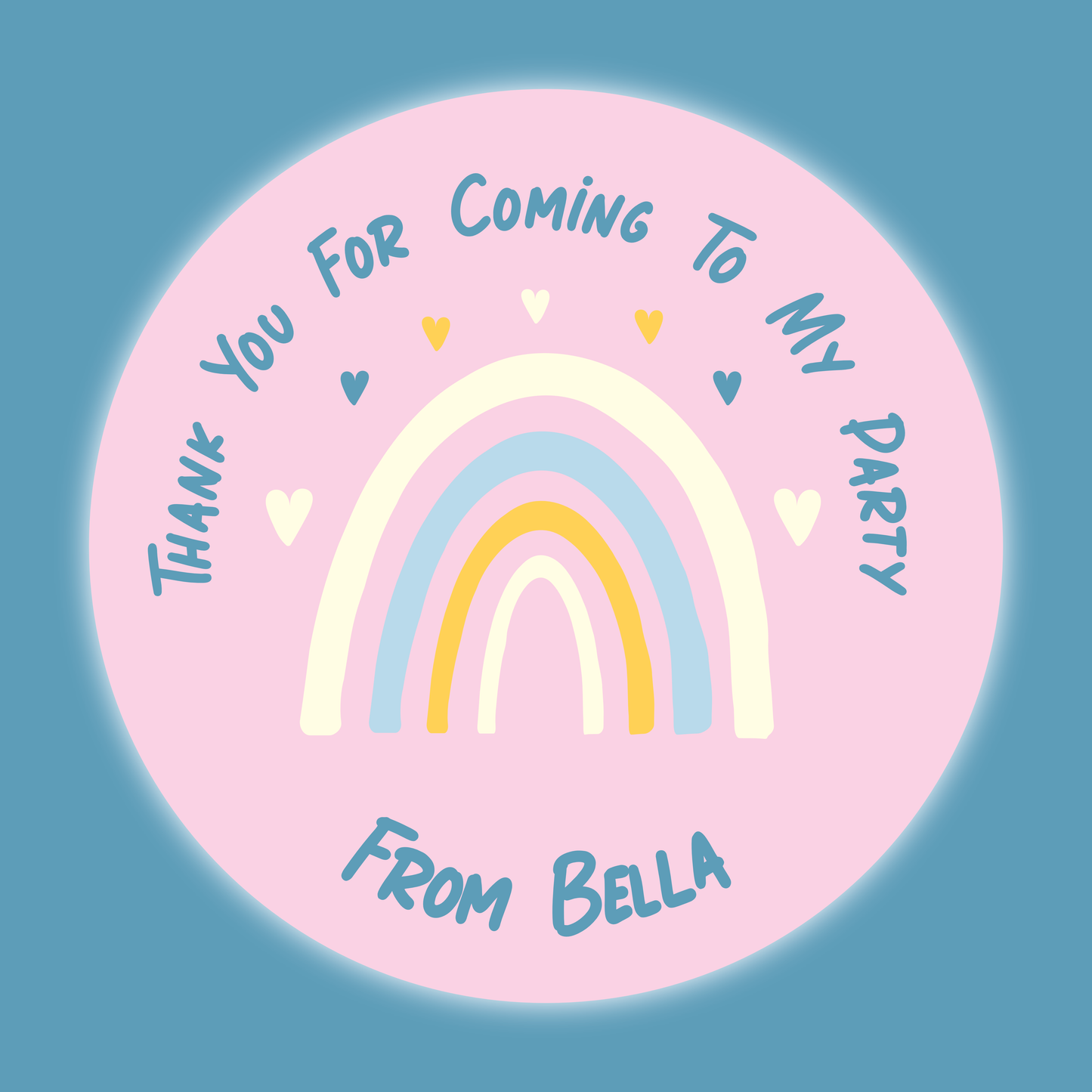 Rainbow - Party Stickers - Thank You