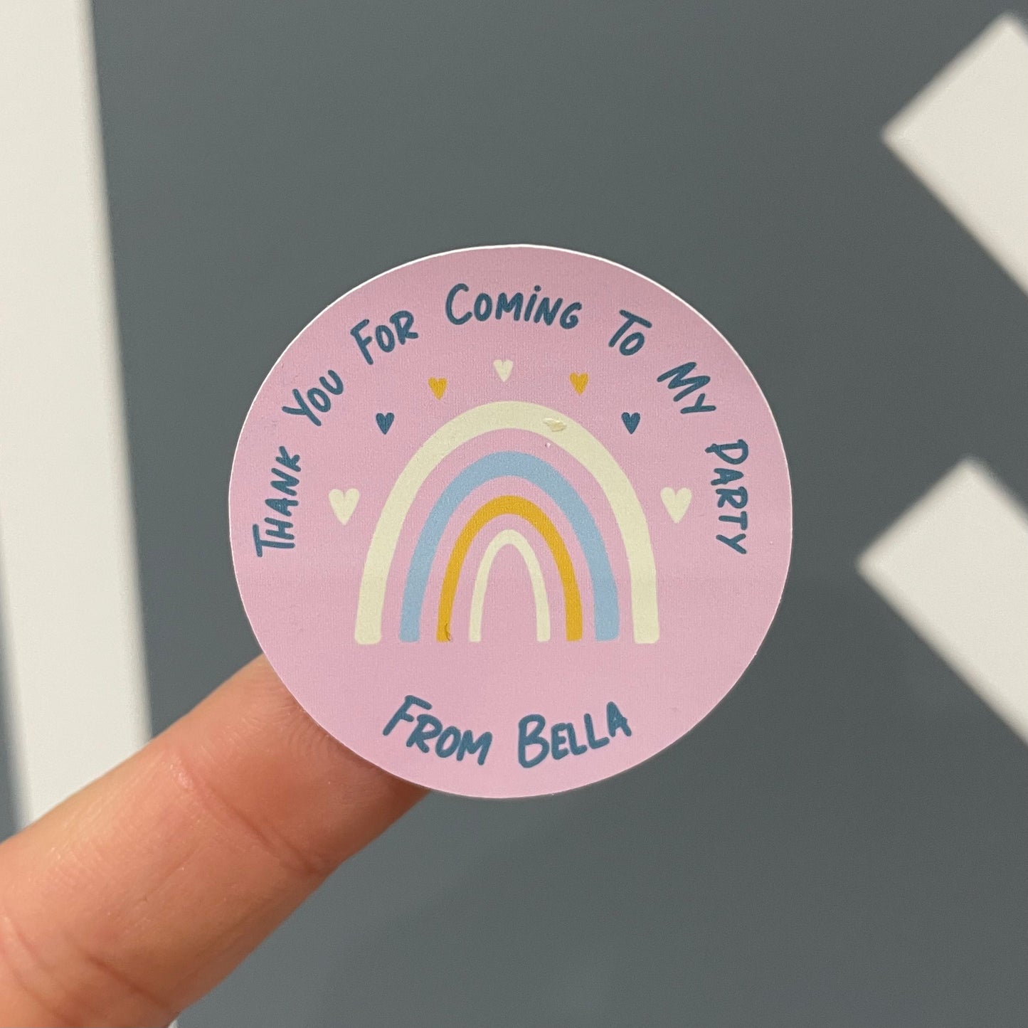 Rainbow - Party Stickers - Thank You