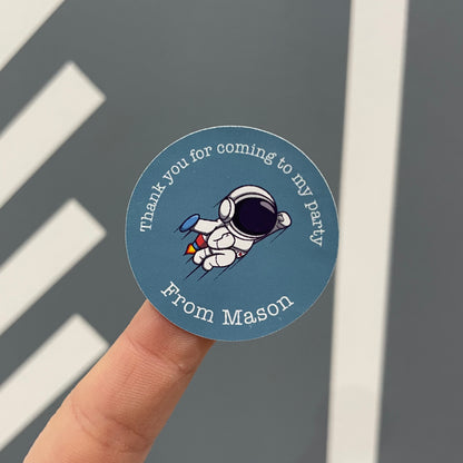Astronaut - Party Stickers - Thank You