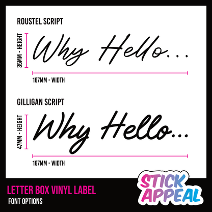 Why Hello... Letterbox Vinyl Label