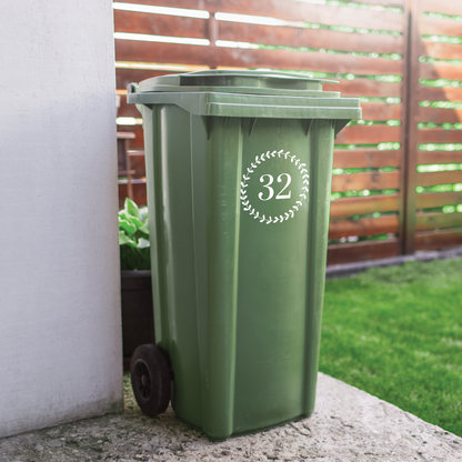 Outside Bin Vinyl Labels - Floral Circle