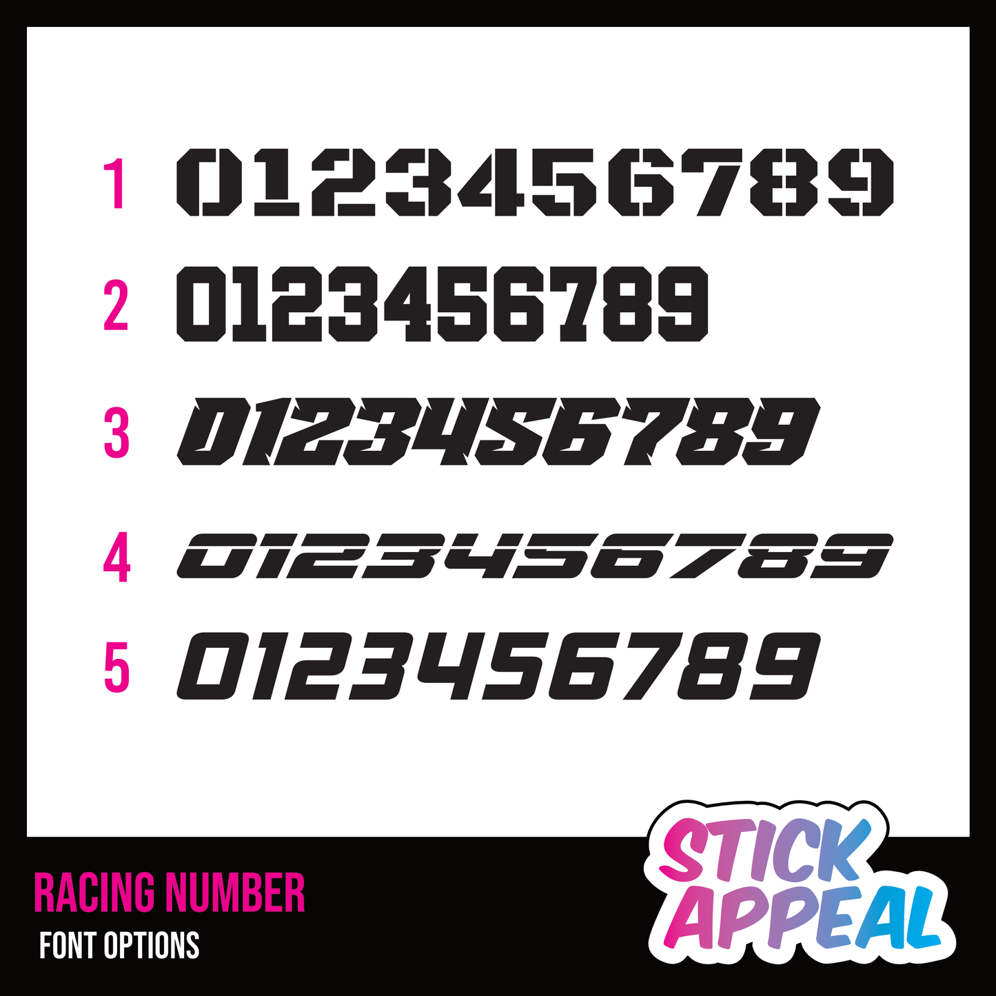 Racing Number Vinyl Graphics - Single Sticker