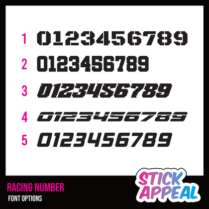 Racing Number Vinyl Graphics - Single Sticker