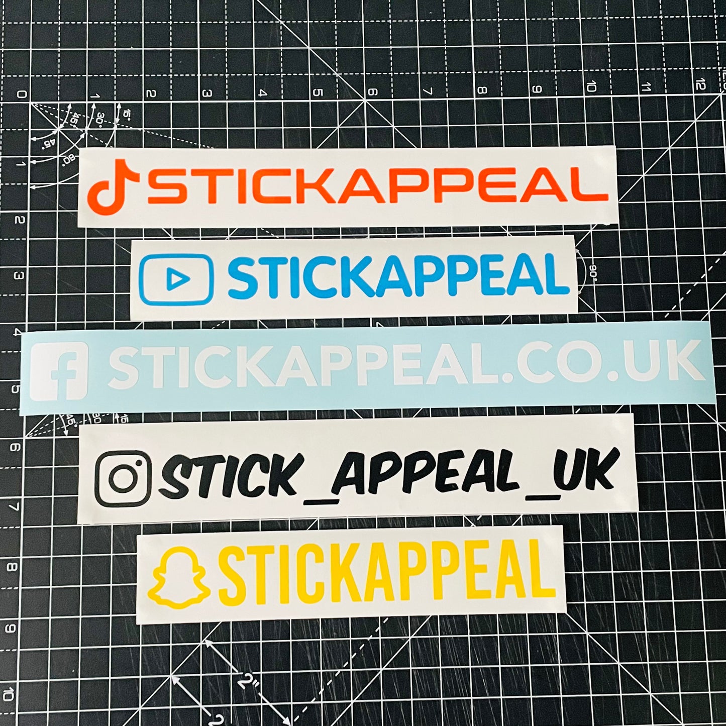 Social Media Tag Vinyl Graphics - Single Colour