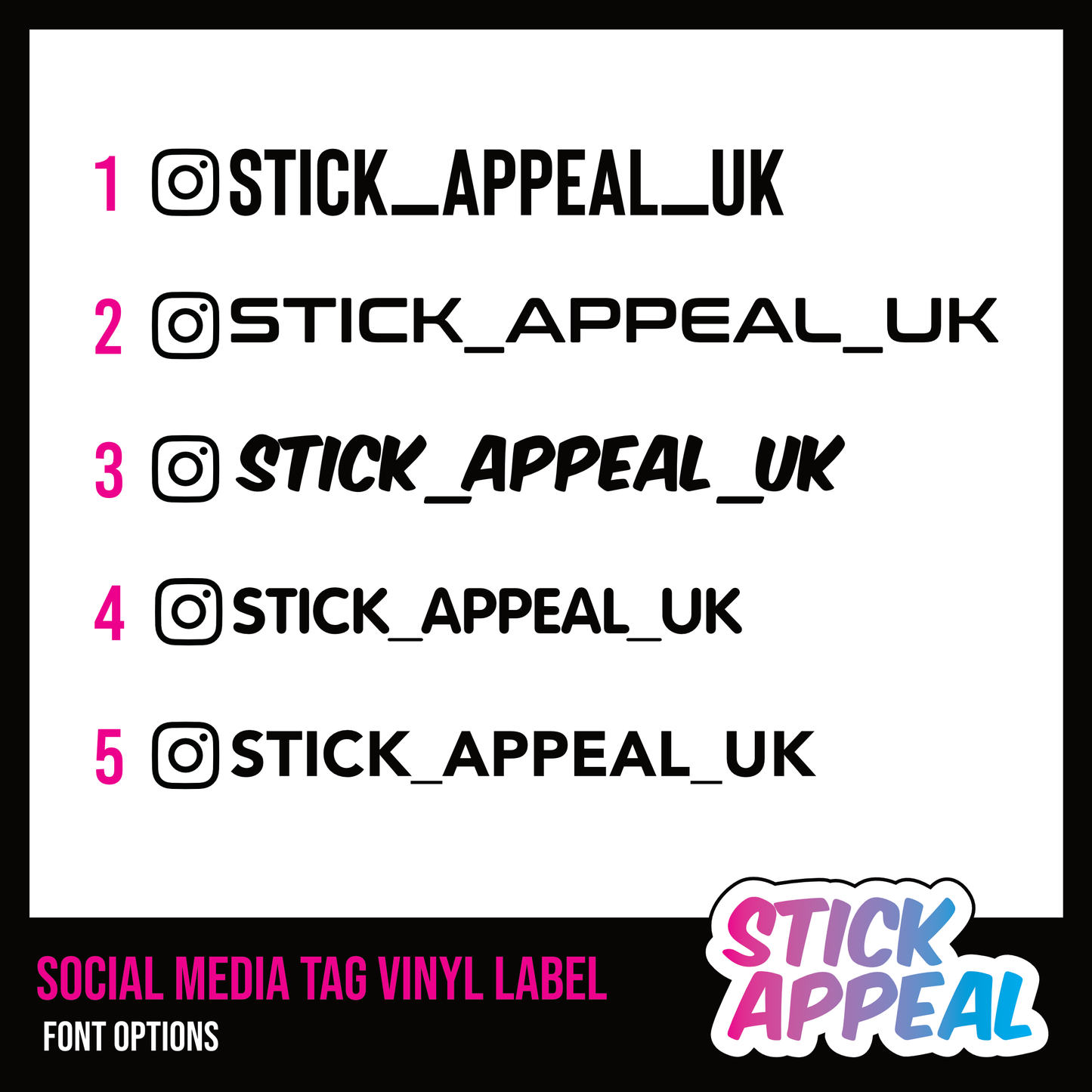 Social Media Tag Vinyl Graphics - Double Layered
