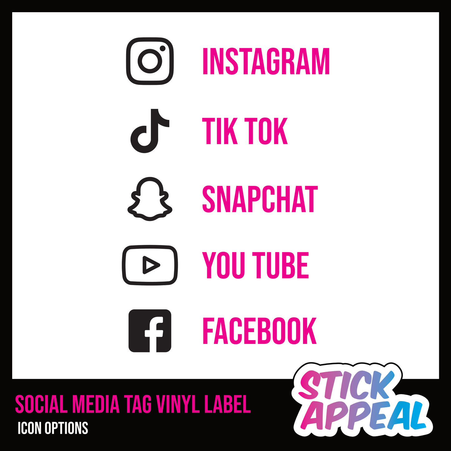 Social Media Tag Vinyl Graphics - Double Layered